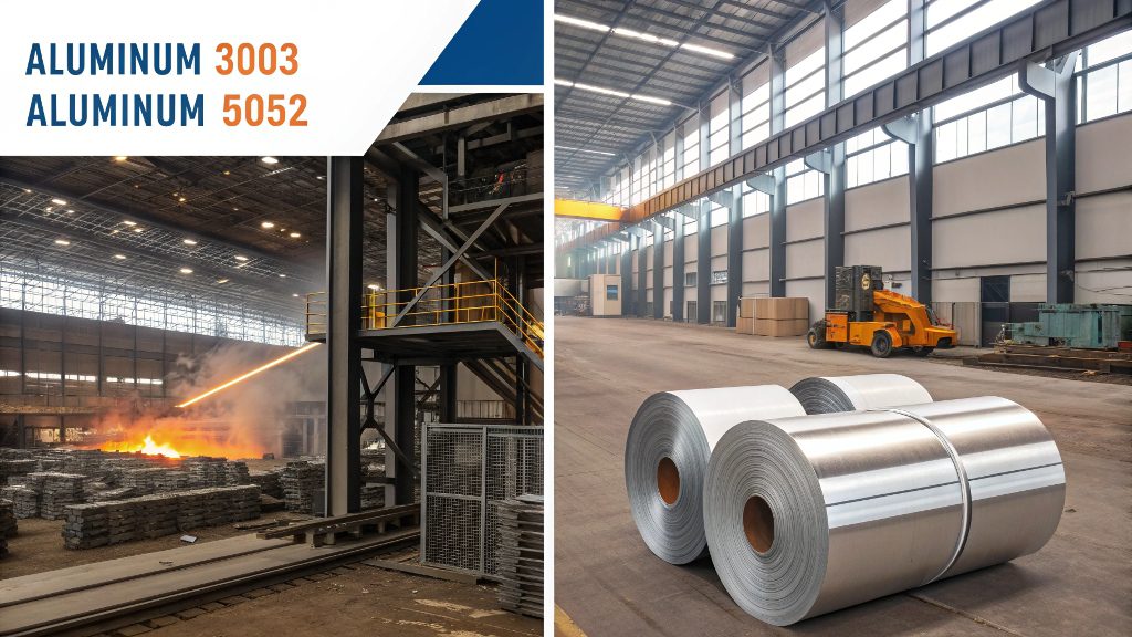 A progressive stamping die in action, forming an aluminum part.