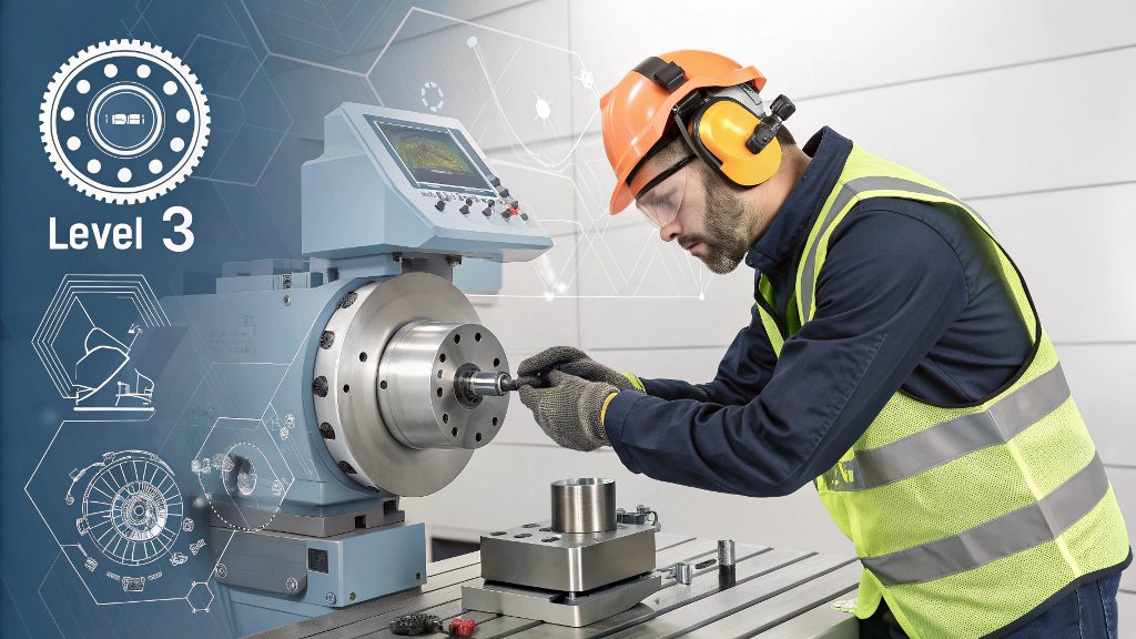 A skilled machinist working on a 5-axis CNC machine