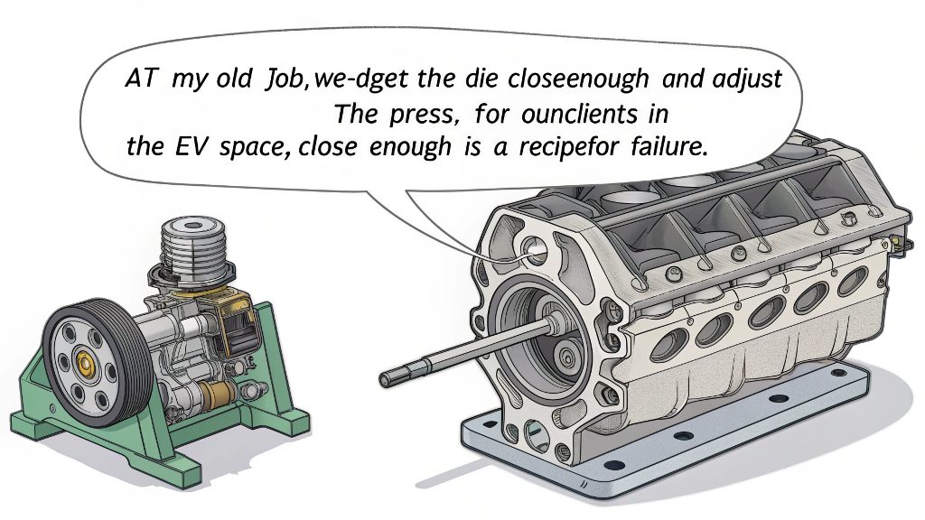 Automotive stamping press in action