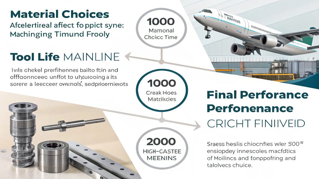 Materials for Precision Machining A collection of precision machined parts made from various materials like aluminum, steel, titanium, and plastic.