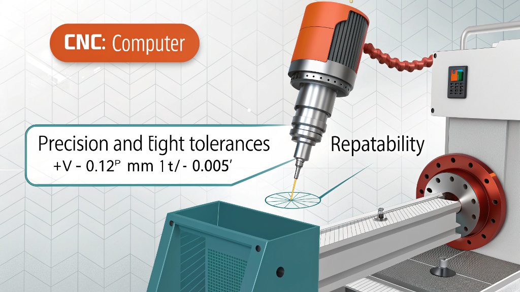 Advantage of CNC Machining A close-up of a complex CNC machined part with intricate details.