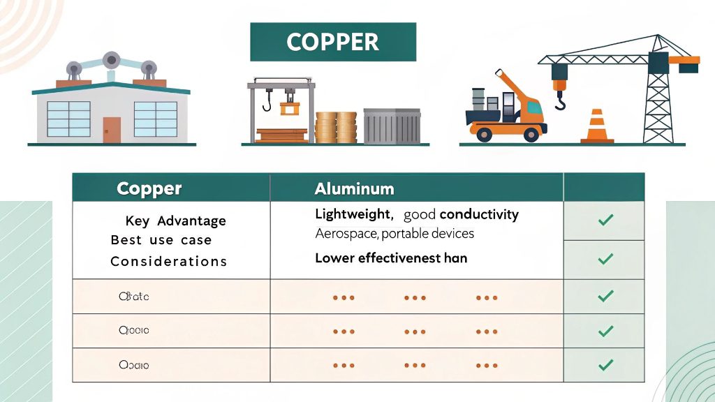 Various metal sheets including copper, aluminum, and steel for shielding.