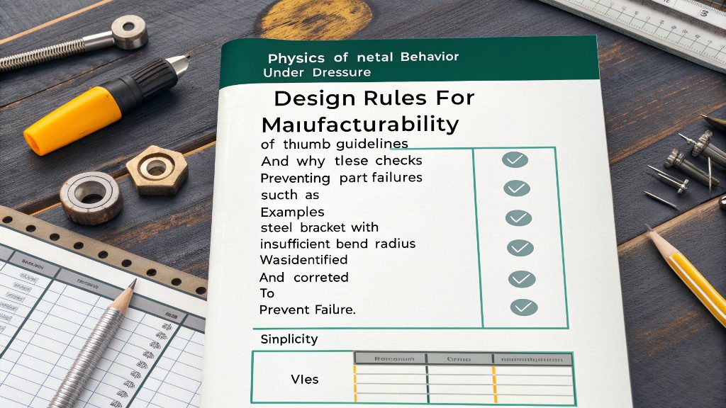 An engineer's caliper measuring the bend radius of a stamped metal part