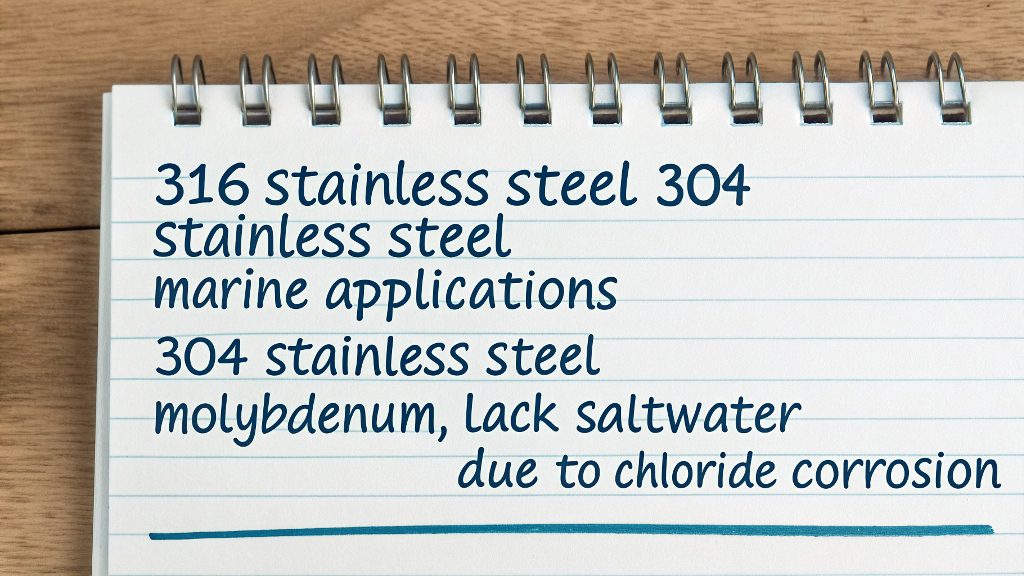 Side-by-side comparison of a rusted 304 part and a clean 316 part