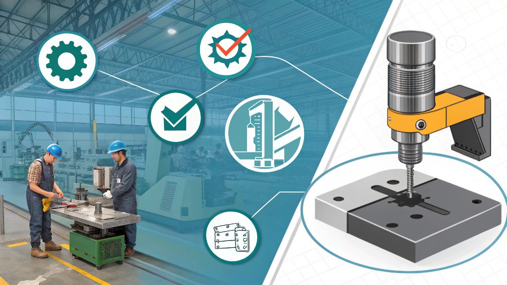 A diagram illustrating the 7 steps of the metal stamping process