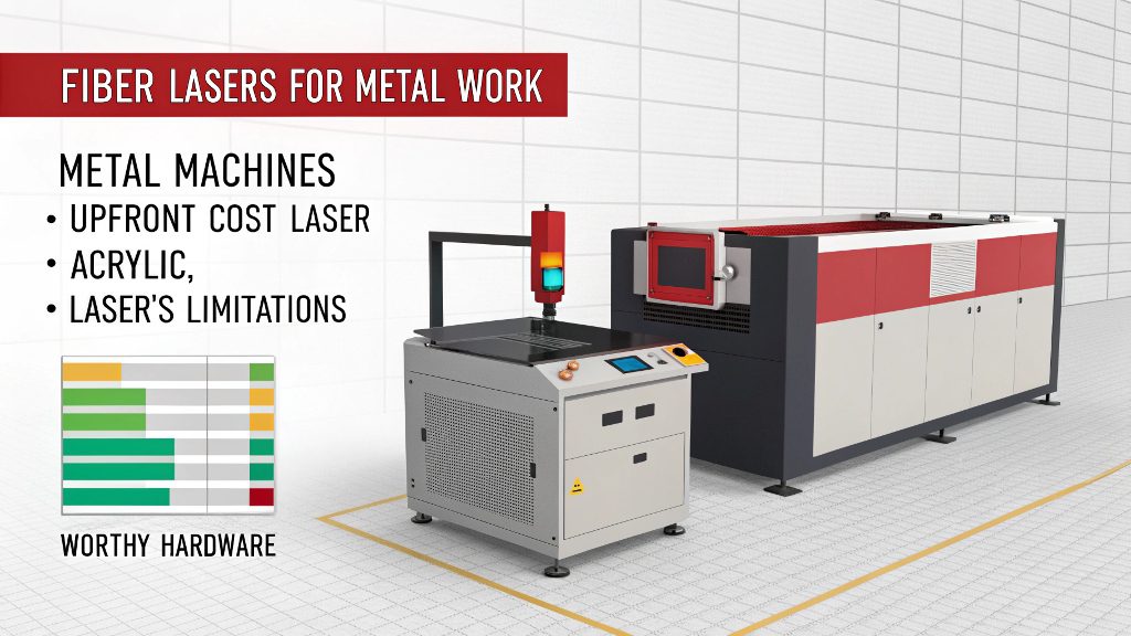 A fiber laser machine in a modern factory setting