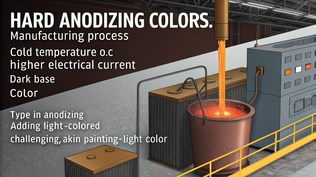 Close-up of a hard anodized aluminum part in dark gray